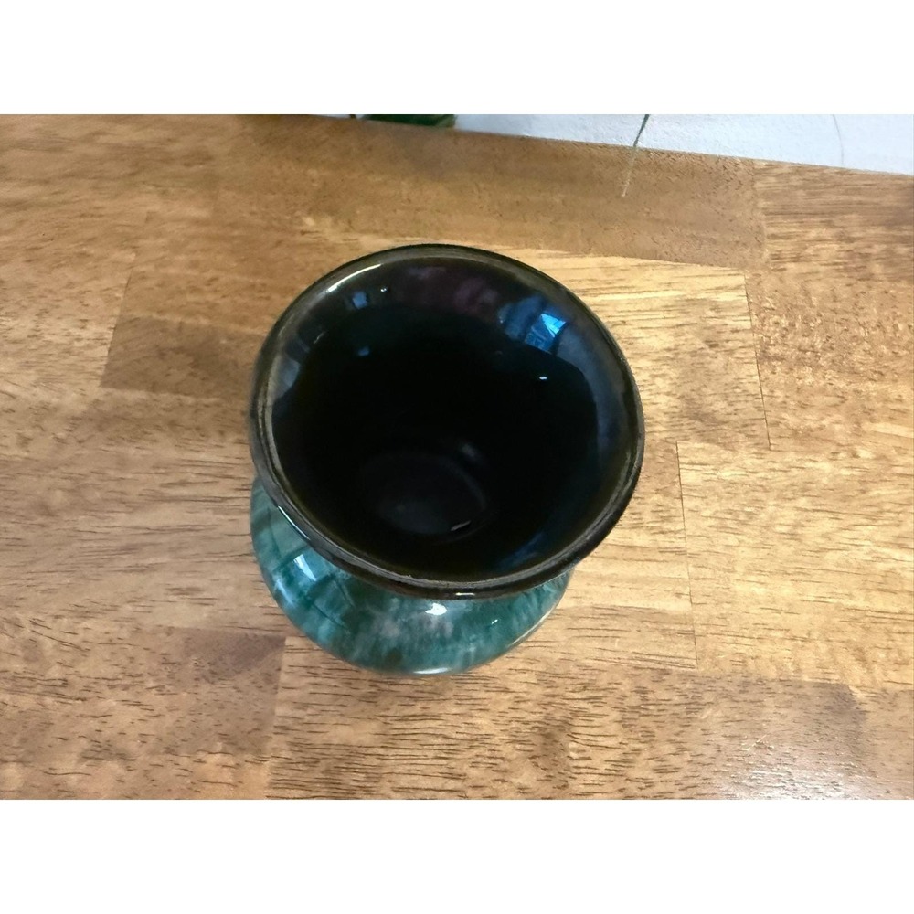 Vintage Blue Mountain Pottery Green Black Drip Vase Canadian MCM Studio Art - Picture 6 of 10